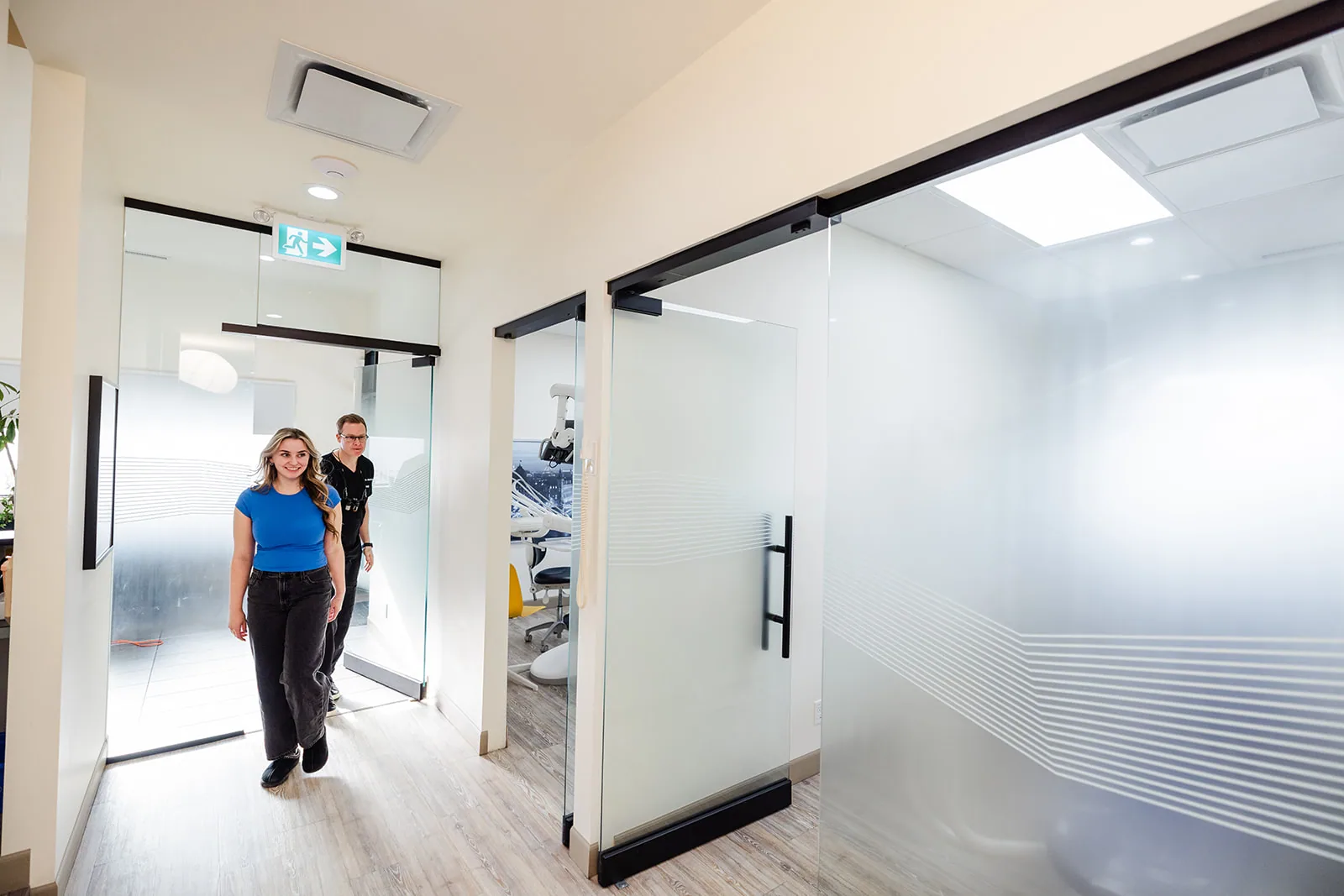 The corridor between treatment rooms at Heritage Dental Centre